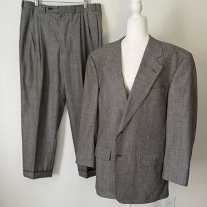 Samuelson Suit Gray Super 120’s Wool Size 44 Reg 36x 29 Gray Cuffed Pants